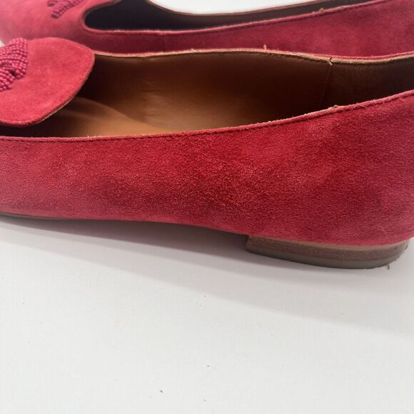 Red Suede Flats with Lip Embroidery‎ from & Other Stories Women's Size 40 - Picture 6 of 16
